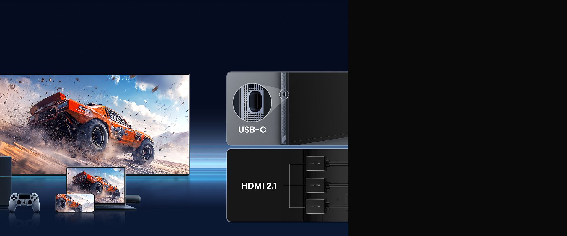 Порт USB-C для передачи данных, трансляции 4K с частотой 165 Гц и зарядки устройств